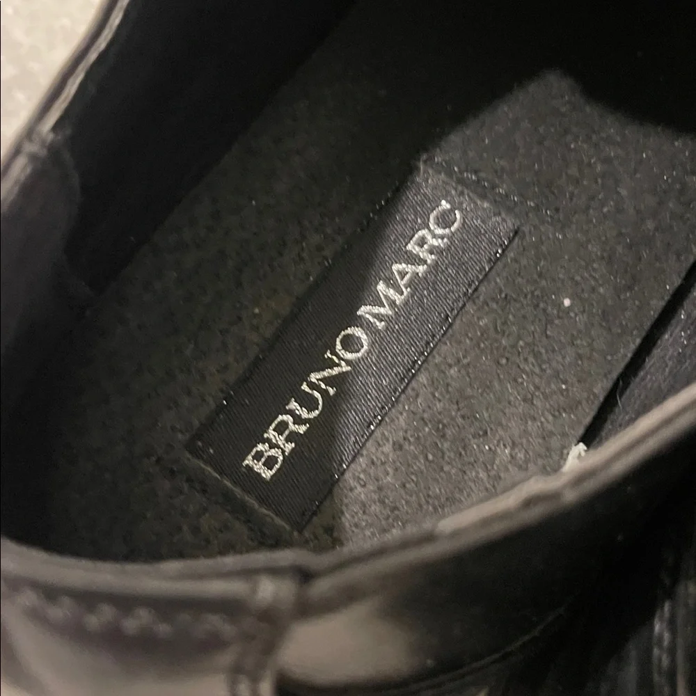 Bruno Marc‎ Shoes Mens 9.5 Black Classic Leather Slip On Loafers Business Formal